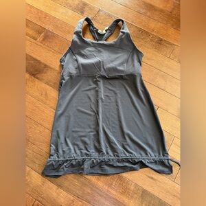 Athleta Drawstring Waist Athletic Tank Top Size S Women Gray Striped